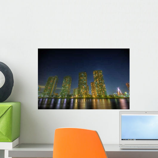 Night Landscape Building Hdr Wall Decal