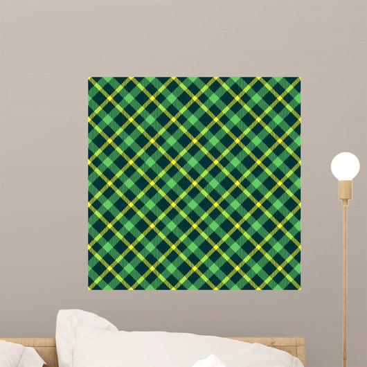 Seamless Green Plaid Pattern Wall Decal