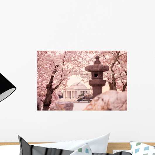 Jefferson Memorial and Garden during Cherry Blossom Season Wall Decal