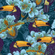 Seamless Tropical Toucan Pattern Wall Decal