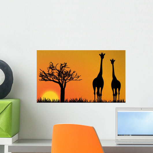 giraffes in Africa Wall Mural