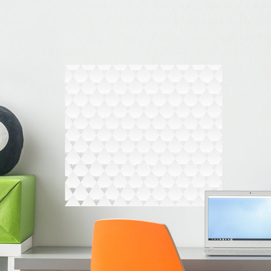 Vector Seamless White Geometric Wall Decal