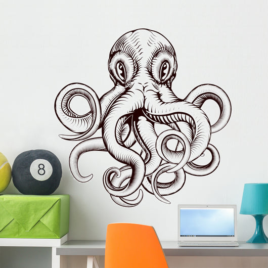 Octopus illustration Wall Decal