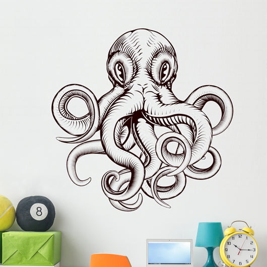 Octopus illustration Wall Decal