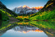 Sunrise at Maroon bells lake Wall Mural