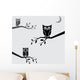 Vector image of an owls perched on branches Wall Decal