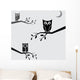 Vector image of an owls perched on branches Wall Decal