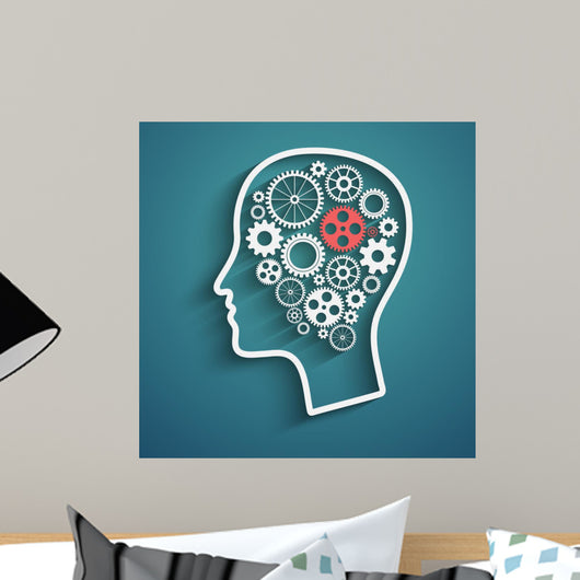 Human head silhouette Wall Mural