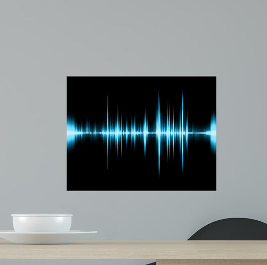 Graphic Digital Sound Black Wall Mural