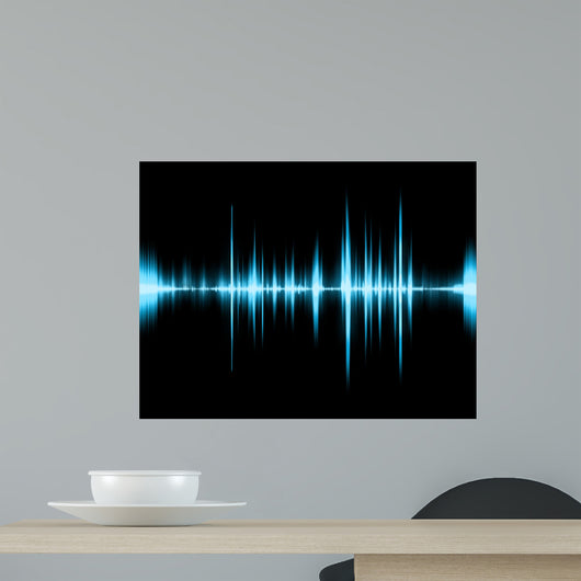 Graphic of a Digital Sound on Black Bottom Wall Mural