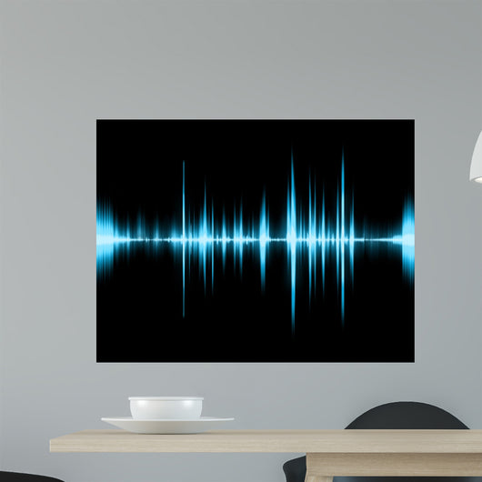 Graphic of a Digital Sound on Black Bottom Wall Mural