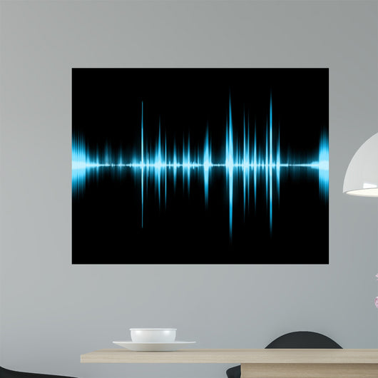 Graphic of a Digital Sound on Black Bottom Wall Mural