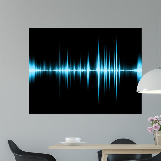 Graphic of a Digital Sound on Black Bottom Wall Mural