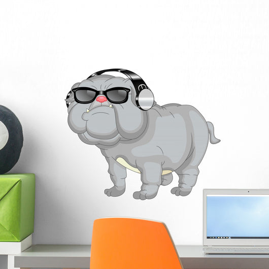 Cute English Bulldog Cartoon Wall Decal