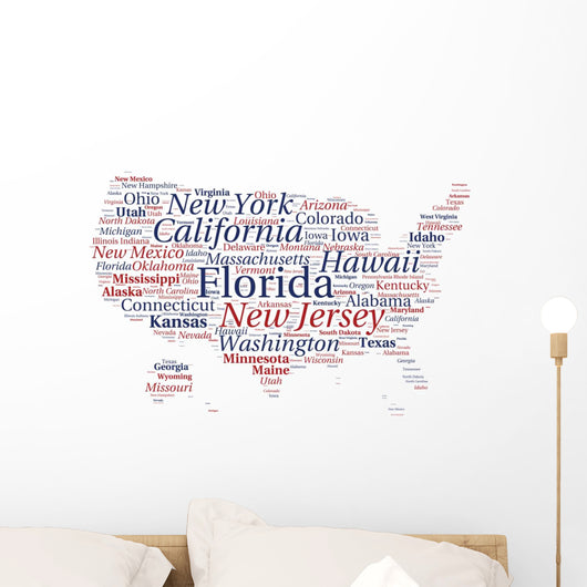 USA Map Wall Decal