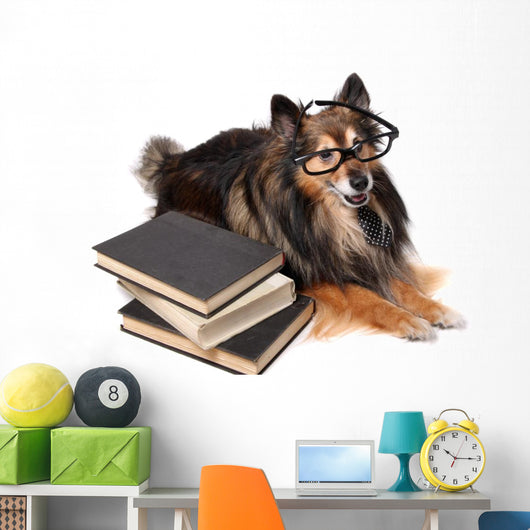 Sheltie Dog at the Office Wall Decal