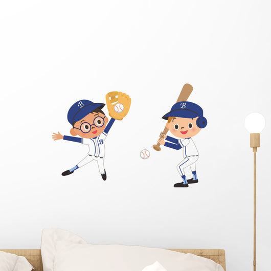 Kids and Baseball Wall Decal