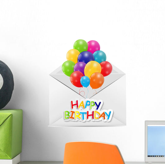 Happy Birthday Card Vector Illustration Wall Decal