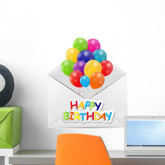 Happy Birthday Card Vector Illustration Wall Decal