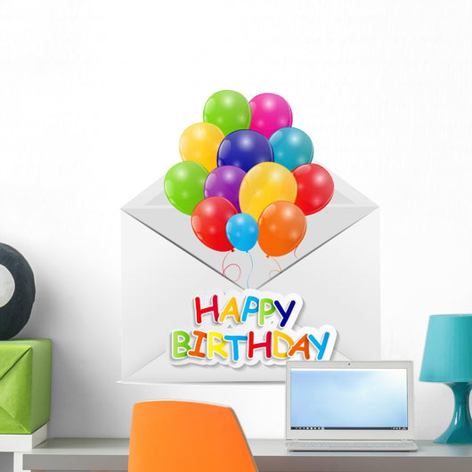 Happy Birthday Card Vector Illustration Wall Decal