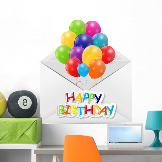 Happy Birthday Card Vector Illustration Wall Decal