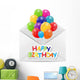 Happy Birthday Card Vector Illustration Wall Decal