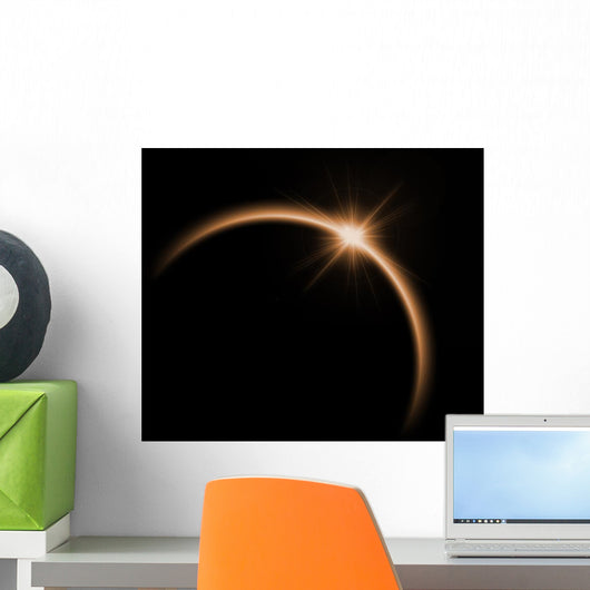 Solar eclipse in orange color Wall Mural