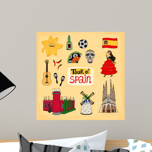 Tour Spain Hand-drawn Illustration