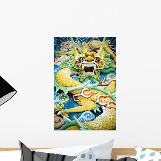 Chinese Feng Shui Jade Dragon Wall Mural