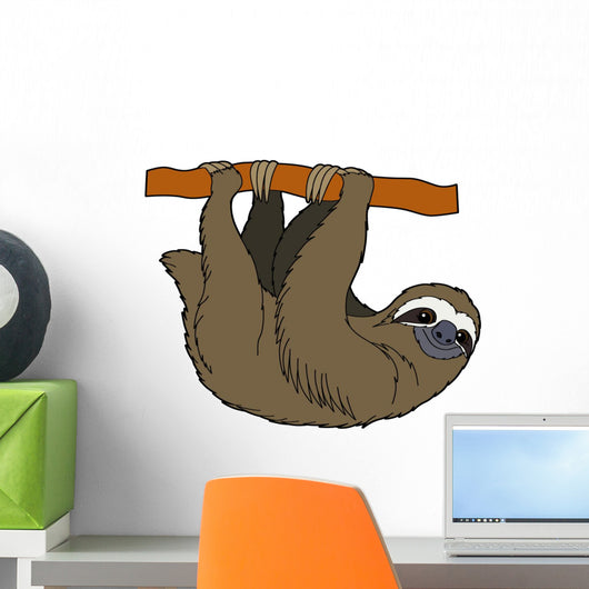 Cartoon Animal - Sloth - Flat Coloring Style Wall Decal