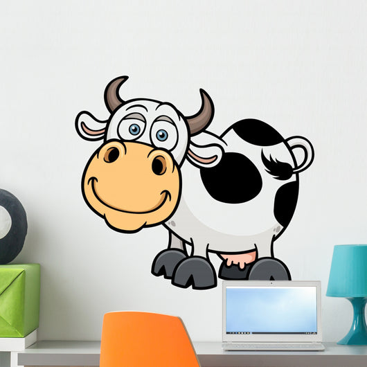 Vector illustration of Cartoon Cow Wall Decal