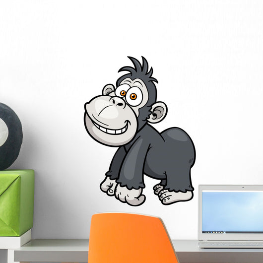 Vector illustration of Gorilla Cartoon Wall Decal