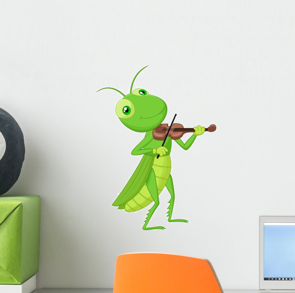 Grasshopper with Violin Wall Decal – Wallmonkeys