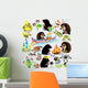 set with mole and hedgehog in camping Wall Decal