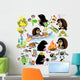 set with mole and hedgehog in camping Wall Decal