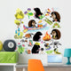 set with mole and hedgehog in camping Wall Decal