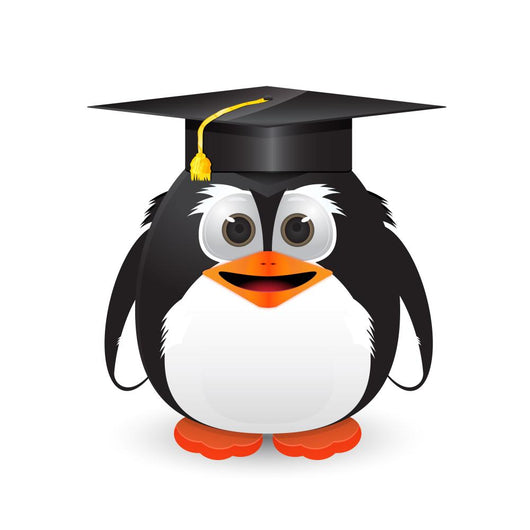 Penguin with Graduation Cap Wall Decal