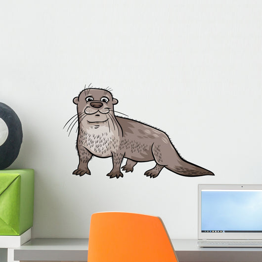 Otter Animal Cartoon Illustration Wall Decal