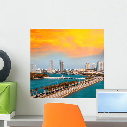 Macarthur Causeway Miami Beach Wall Decal