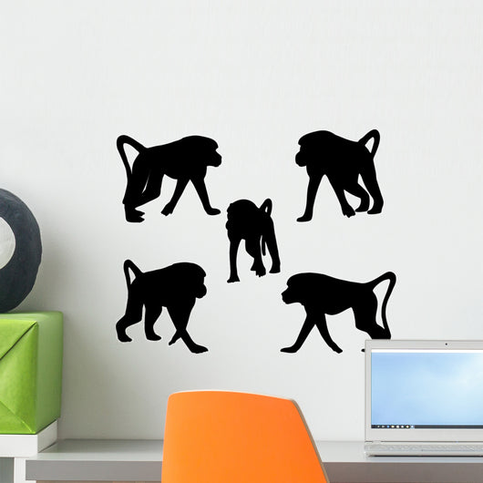 Five Baboons Monkey Wall Stickers