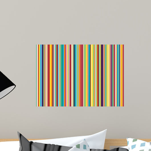 With Colorful Vertical Stripes Wall Decal
