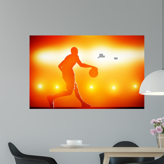 Basketball Player Silhouette Dribbling