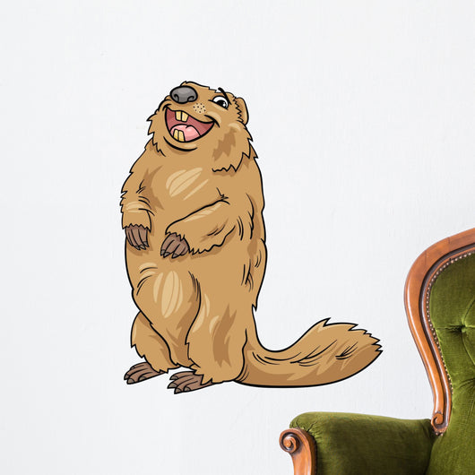 marmot animal cartoon illustration Wall Decal
