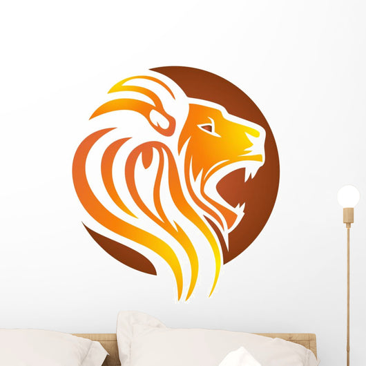 lion logo,lion head symbol,cat carnivore icon Wall Decal