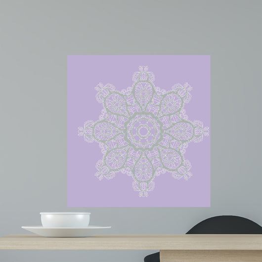 White Round Pattern Wall Mural