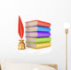 Stack of books and  writing quill Wall Decal