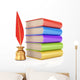 Stack of books and  writing quill Wall Decal