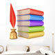 Stack of books and  writing quill Wall Decal