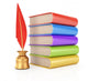 Stack of books and  writing quill Wall Decal