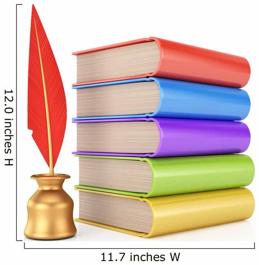 Stack of books and  writing quill Wall Decal